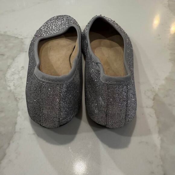 Style & Co Round Toe Silver Glittery Ballet Flat Shoes Women’s Size 8 Rhinestone - Picture 3 of 8